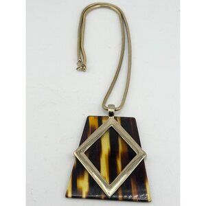 Vintage lucite animal print pendant necklace